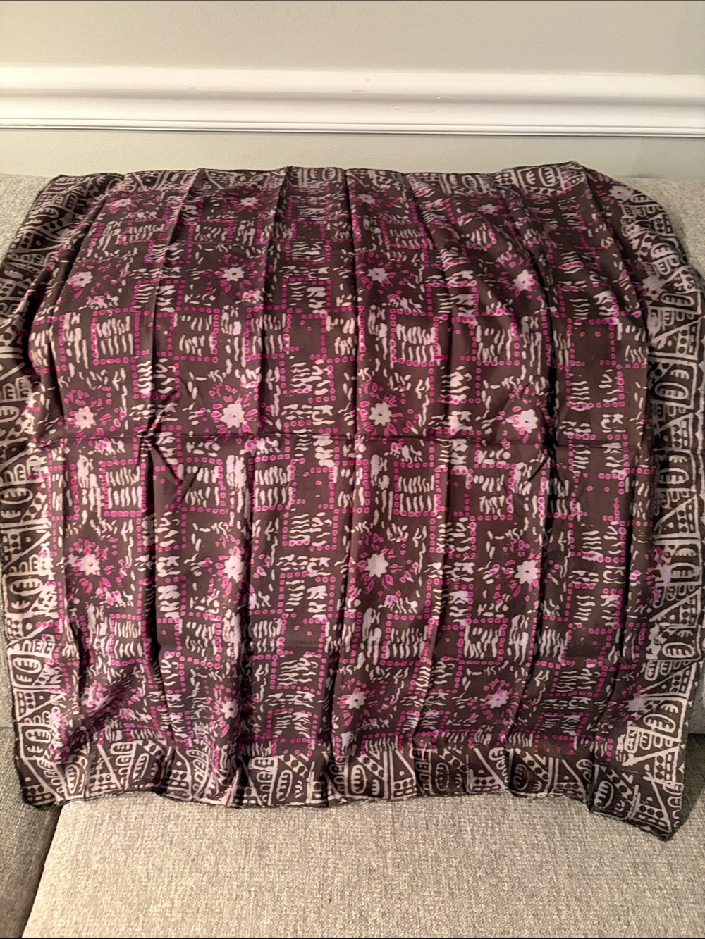 Brown & Pink Printed Lightweight silk Scarf made in India